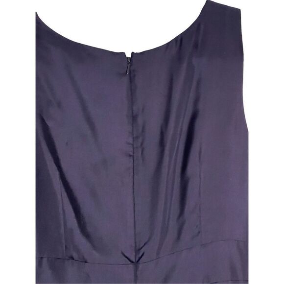 BANANA REPUBLIC | WOMENS SILK SLEEVELESS COCKTAIL DRESS PLEATED NAVY BLUE 6 Tall - Picture 5 of 9